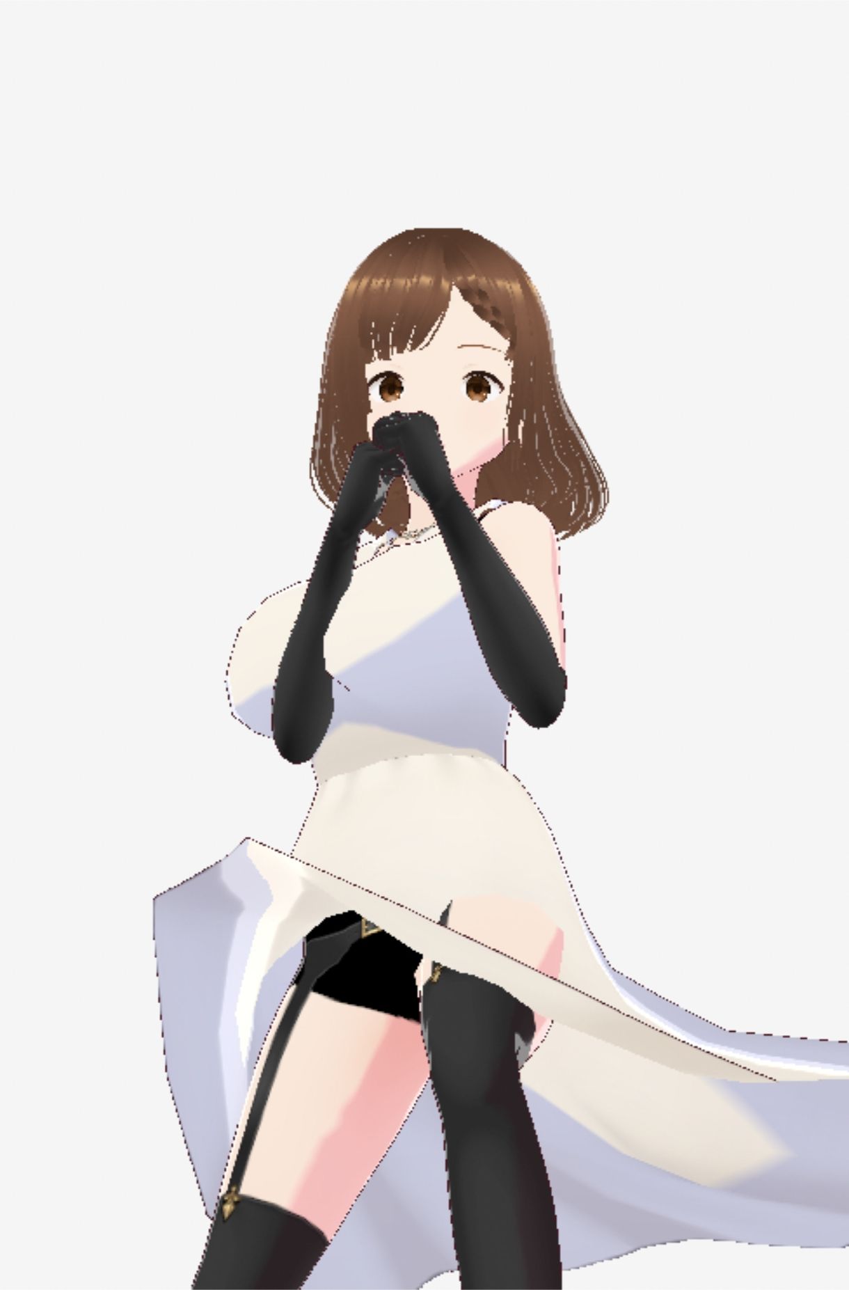 スカートの下にガーターストッキングを着たレディ（セリフなし  3DCGモデル  イラスト集） サンプル10ページ目