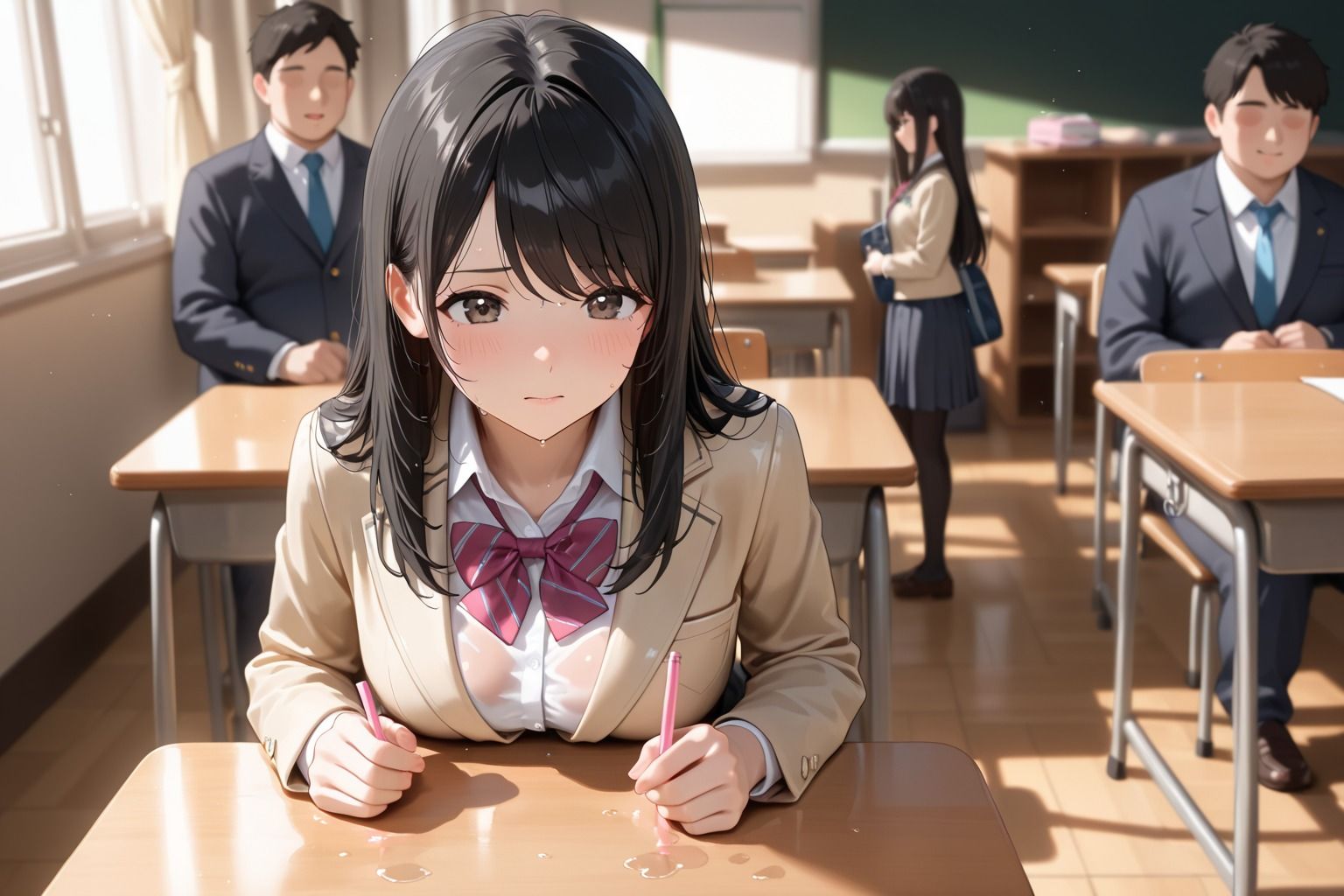 清楚な女子校生は、評判最悪な教師の性教育に侵される サンプル2ページ目