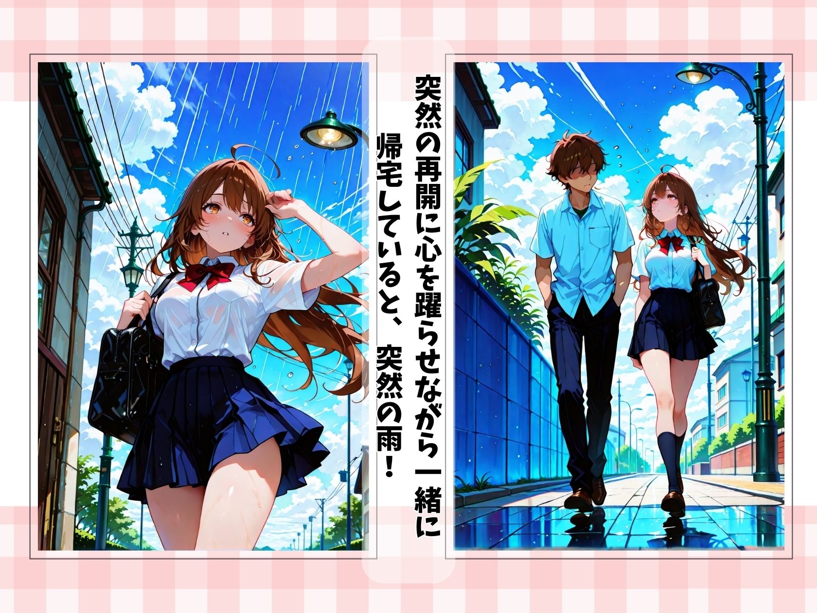 びしょ濡れ帰宅の年上幼馴染に俺シャツ着せたらえち確定演出 サンプル2ページ目