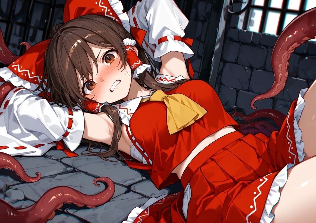【4Kアニメ】東方Project 触手凌●集 ヌルヌル絡みつきで全員絶頂 サンプル2ページ目