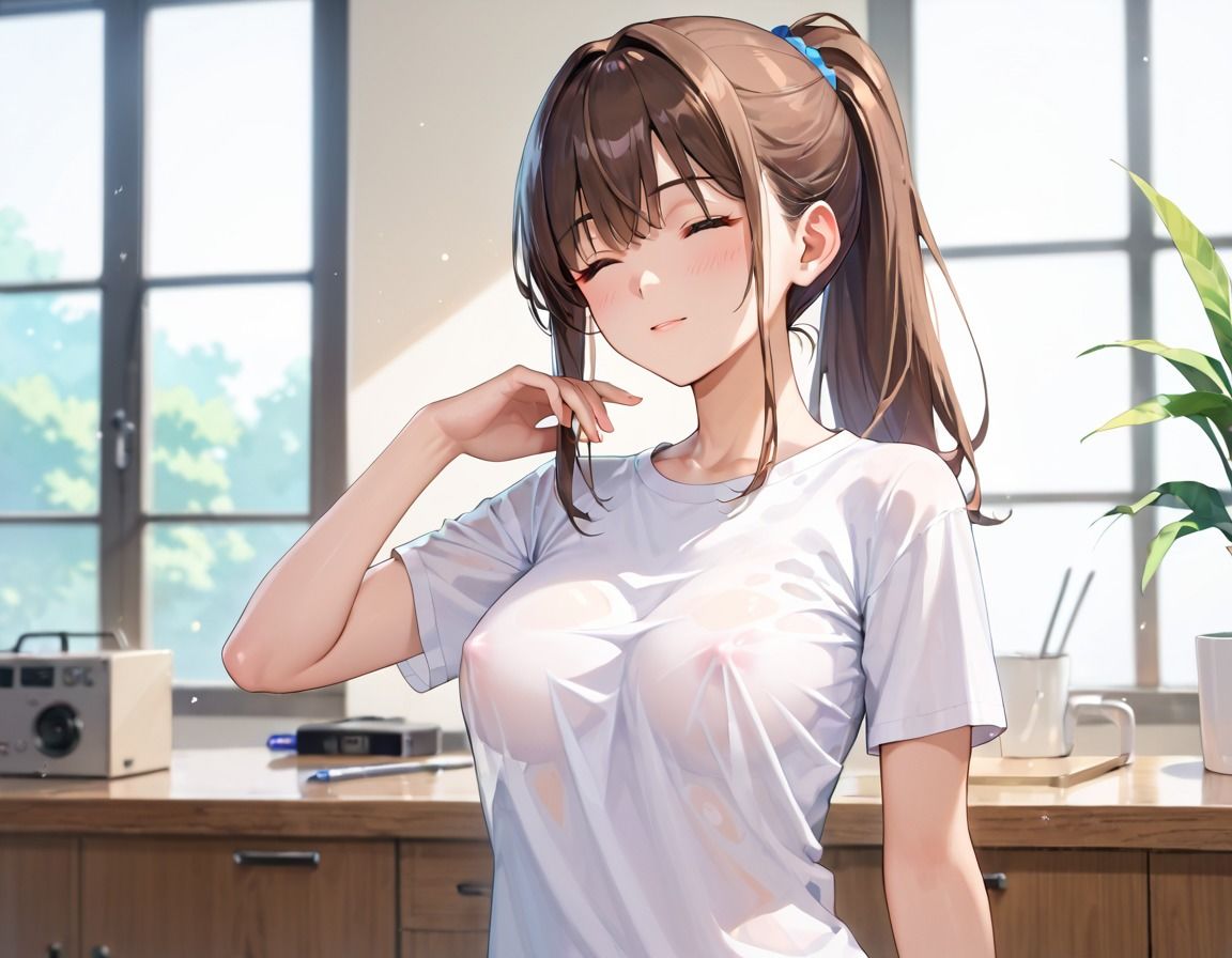 はちきれそうなノーブラで視線を奪う 清楚系成人の無防備な着衣巨乳 サンプル2ページ目