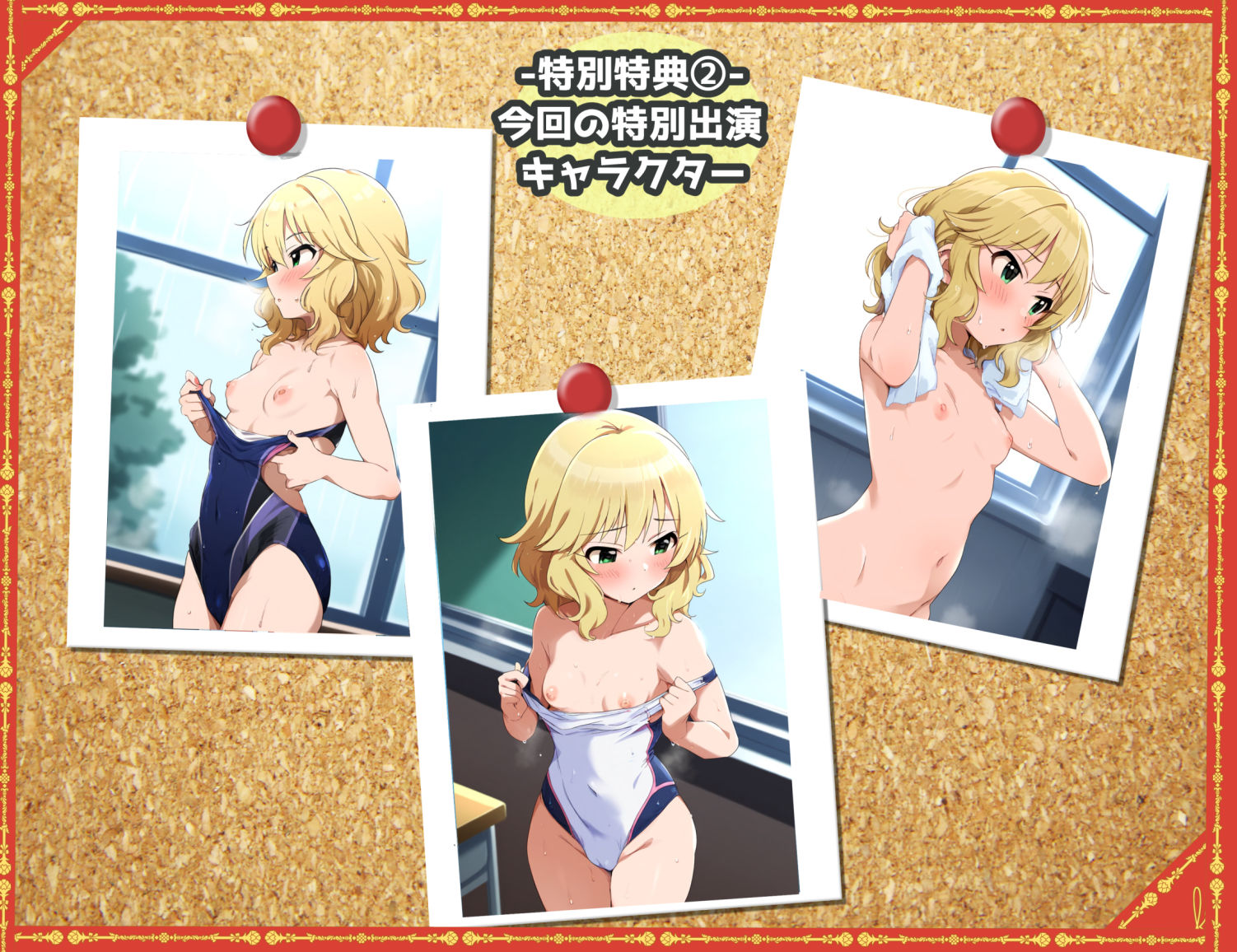 盗撮＆濡れ透けフェチ特化 2010年代アニメ作画特集 濡れ透けアイドルの教室生着替え その1 -500枚を撮影- サンプル6ページ目