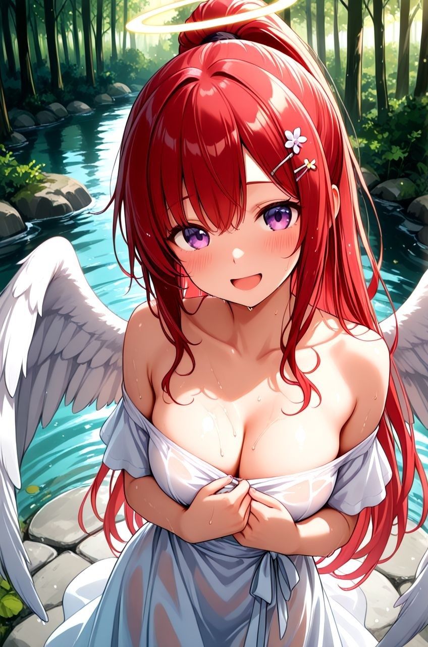 拾った美少女天使にエッチなこと教えたらドハマりしちゃっていつまでも天界に帰れるのに帰らないお話3 水浴編 サンプル1ページ目