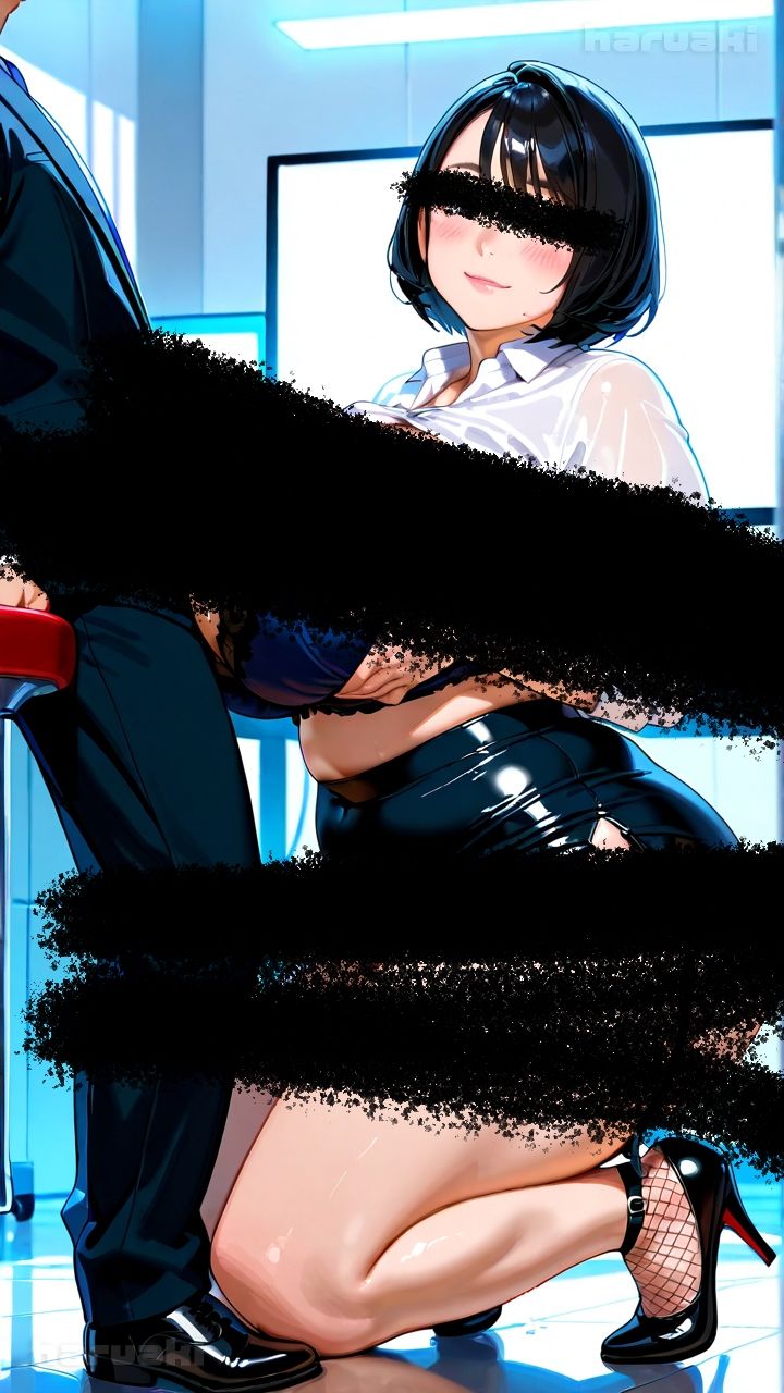 【AIアニメ巨乳美女写真集】Vol.2仕事前にすっきりさせてくれる黒髪秘書_再掲 サンプル4ページ目