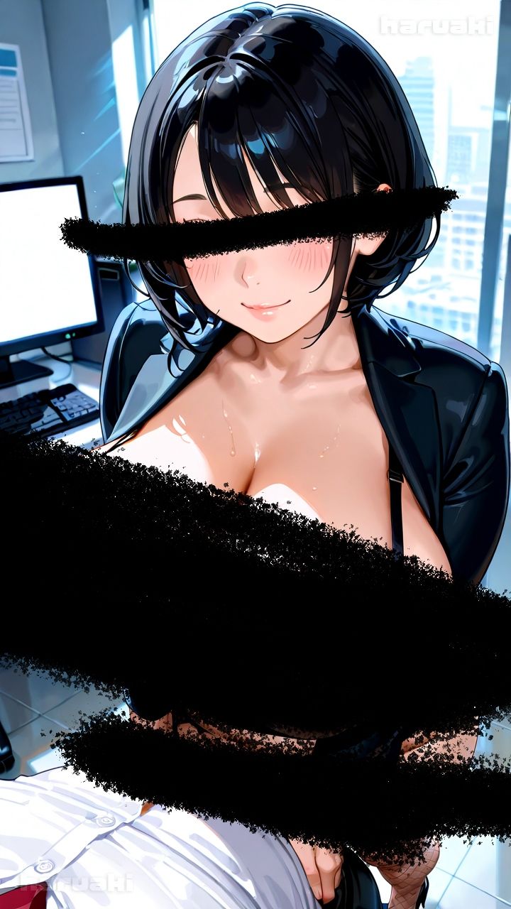 【AIアニメ巨乳美女写真集】Vol.2仕事前にすっきりさせてくれる黒髪秘書_再掲 サンプル5ページ目