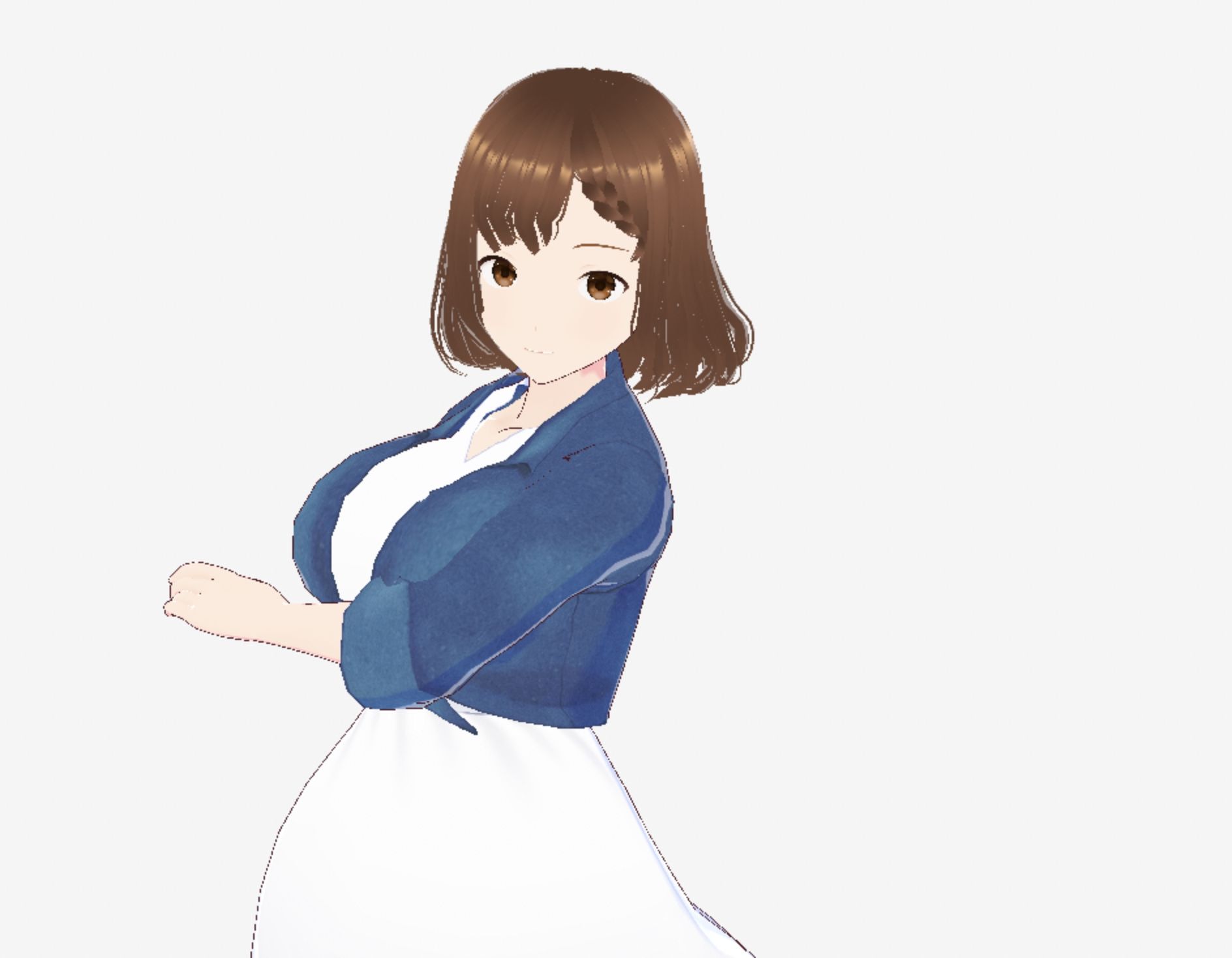 白いワンピースにデニムを羽織ったデートファッションのお姉さん（セリフなし  3DCGモデル  イラスト集） サンプル5ページ目