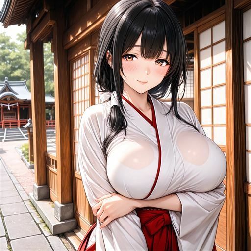巨乳×巫女 サンプル1ページ目