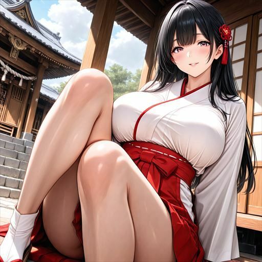 巨乳×巫女 サンプル2ページ目