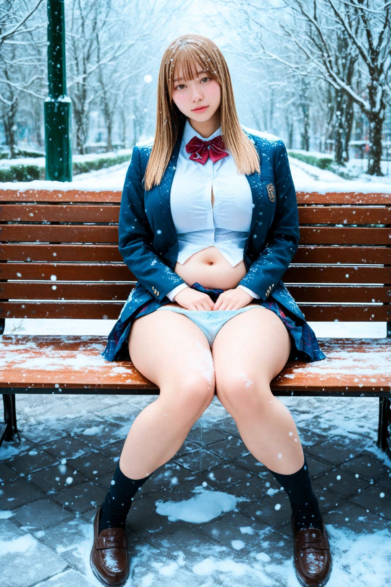 Snow J...3， 〜雪のベンチで魅せるパンチラショット集〜 サンプル6ページ目