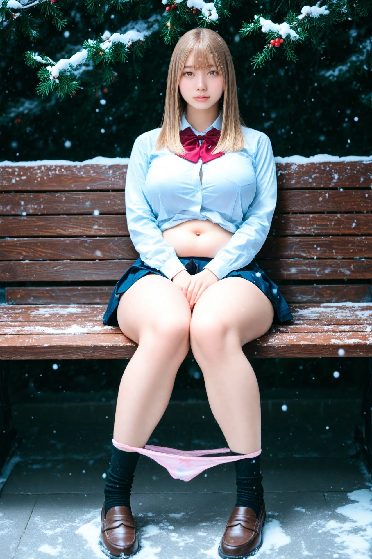Snow J...3， 〜雪のベンチで魅せるパンチラショット集〜 サンプル8ページ目