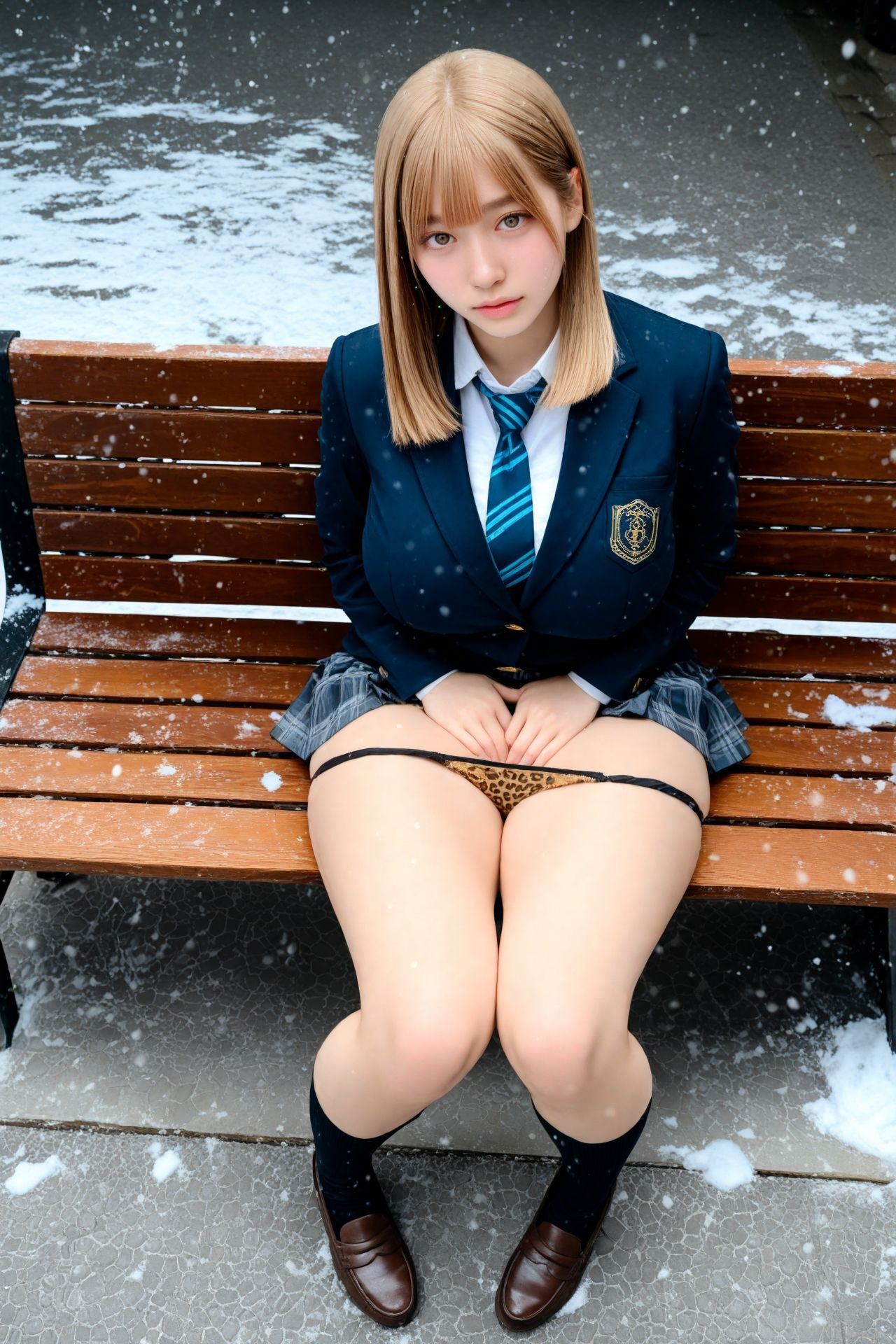 Snow J...3， 〜雪のベンチで魅せるパンチラショット集〜 サンプル10ページ目