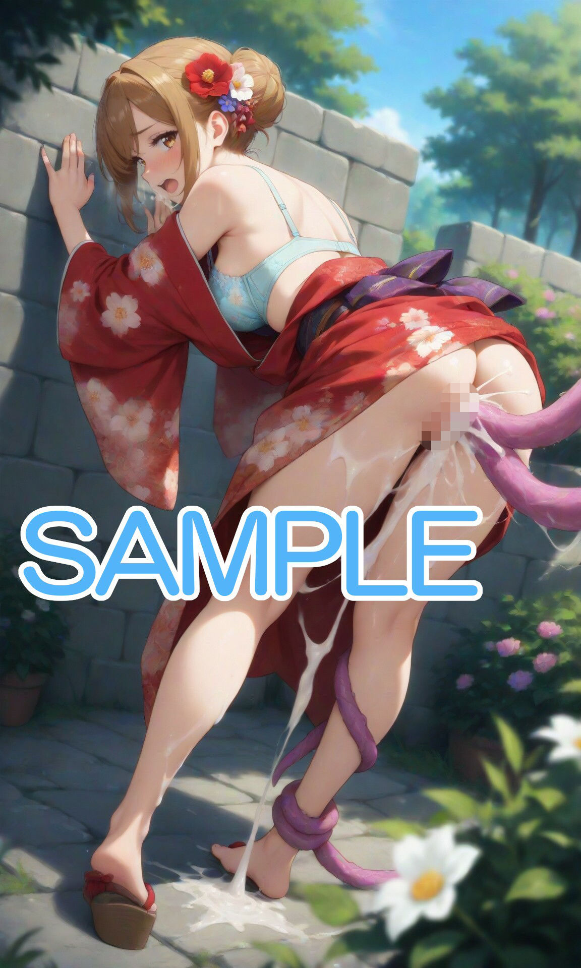 触手と浴衣な女の子 サンプル2ページ目