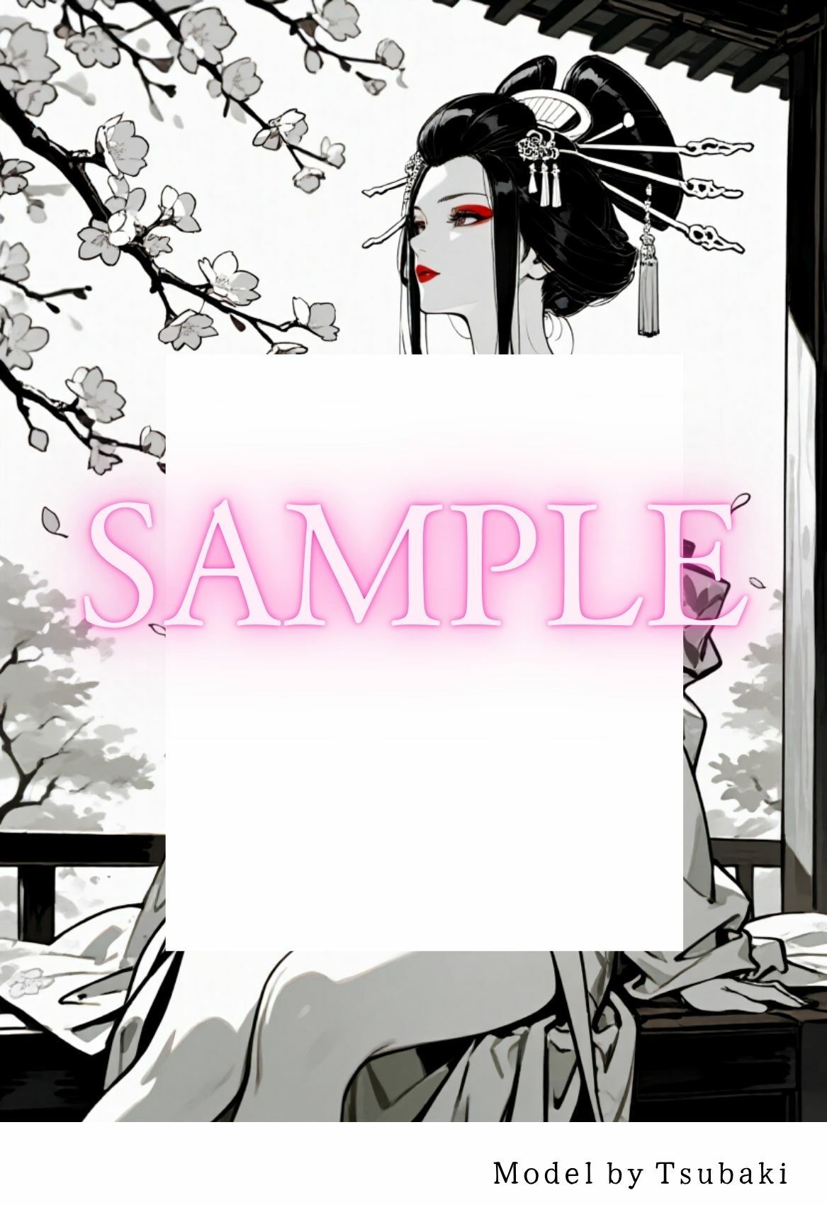 【R18版】花魁ぬり絵 1 サンプル5ページ目