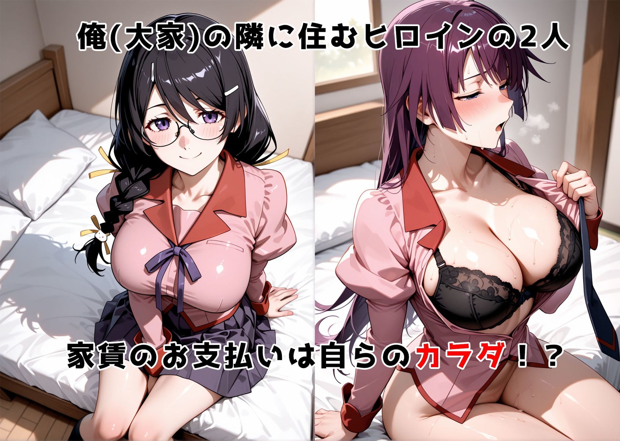チン体奉仕契約〜大家への家賃は私達のカラダ〜羽〇翼・戦場〇原ひたぎ サンプル1ページ目