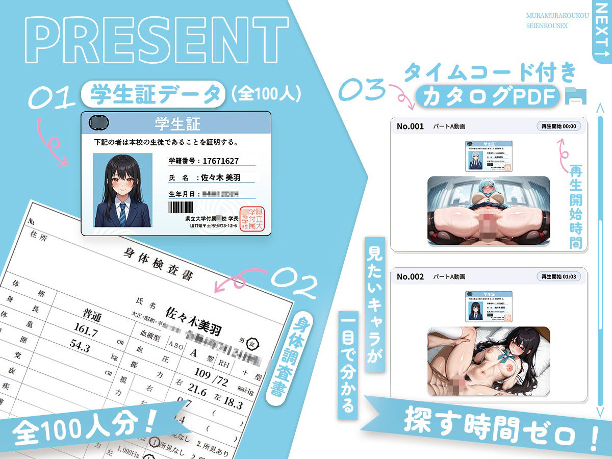 【4Kアニメ】ムラムラJK100人が喘ぎながら汗だく援交セックス【105分】 サンプル1ページ目