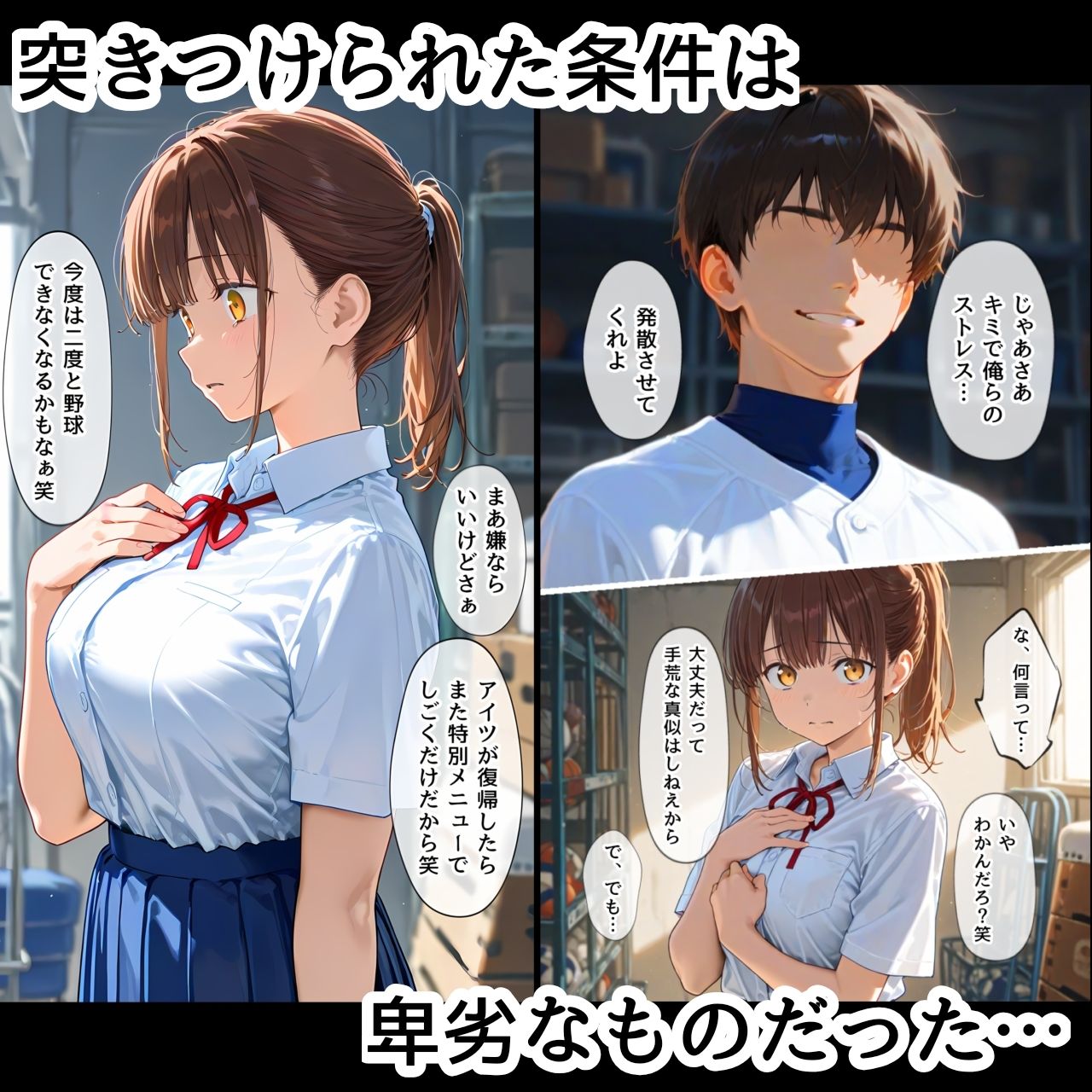 たわわなチアちゃんが野球部の玩具になっちゃうお話 サンプル2ページ目