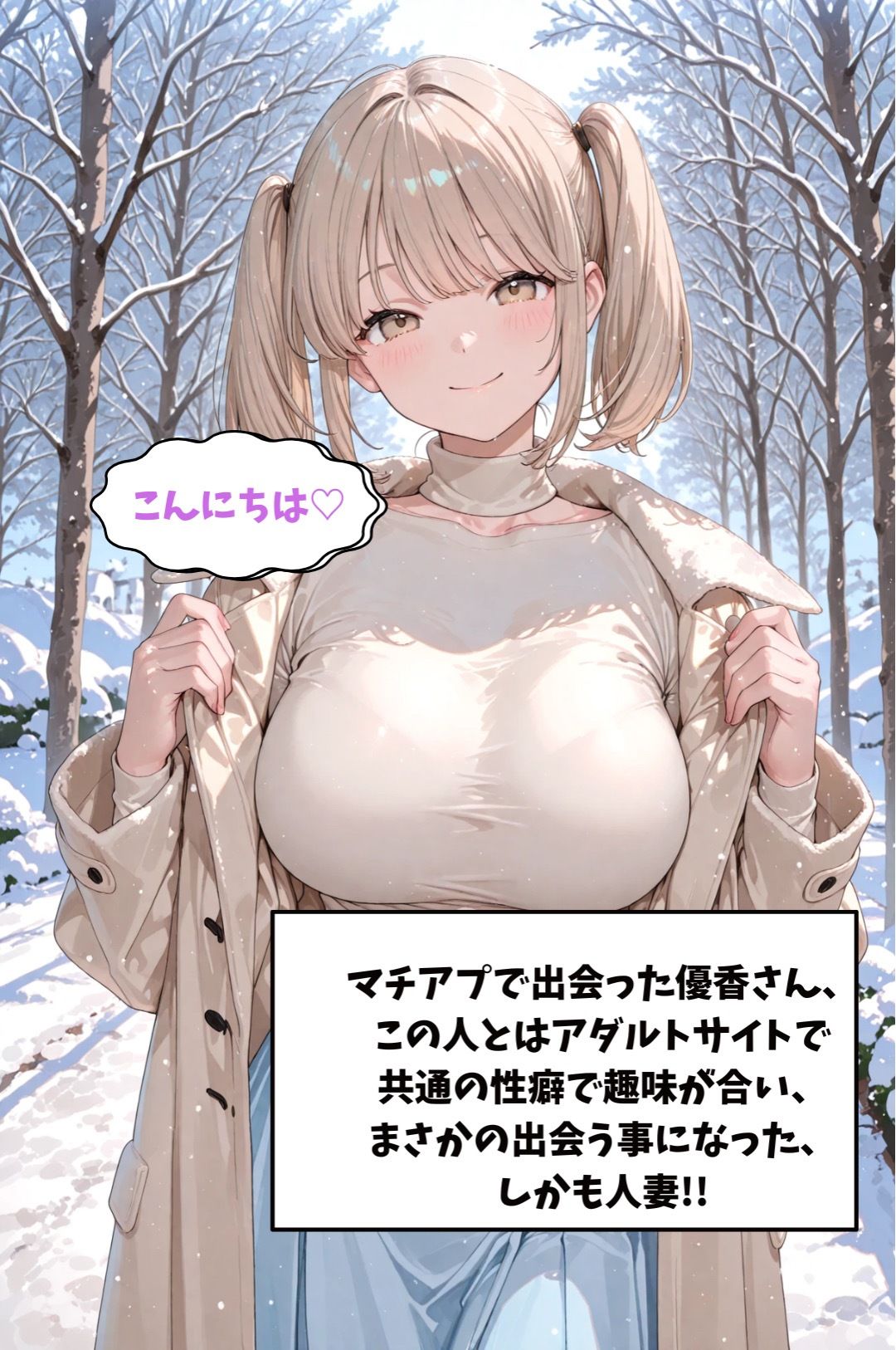 マッチングアプリで出会った人妻と仲良くなった話 サンプル2ページ目