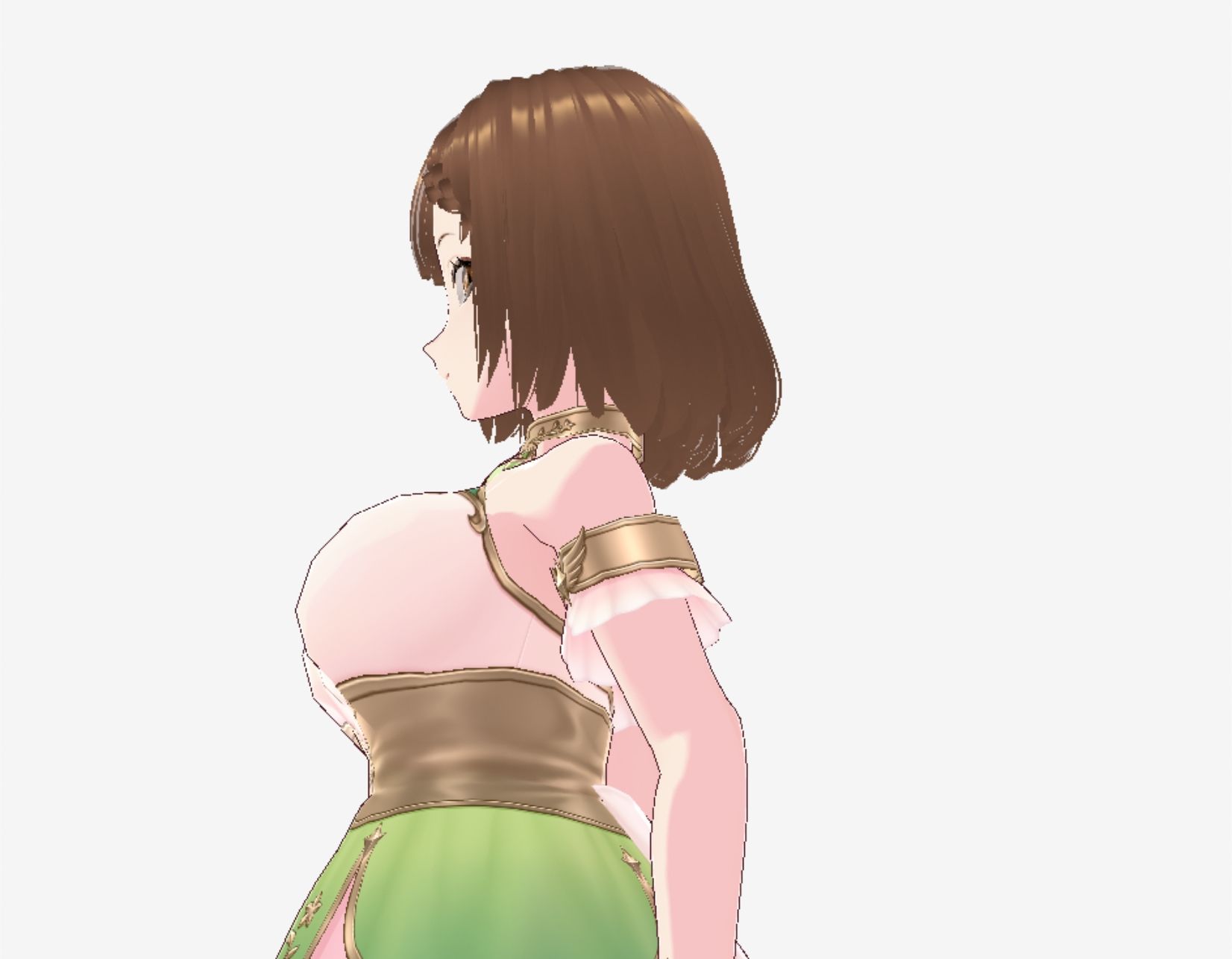 少しファンタジーっぽい衣装の巨乳のお姉さん（セリフなし  3DCGモデル  イラスト集） サンプル1ページ目
