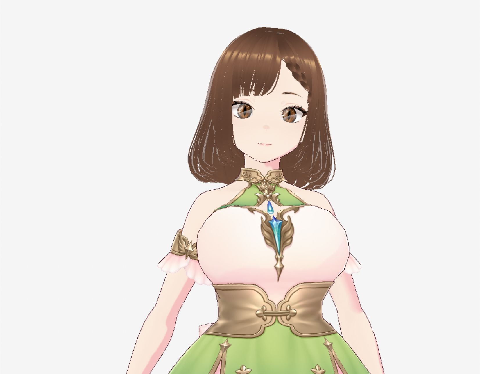 少しファンタジーっぽい衣装の巨乳のお姉さん（セリフなし  3DCGモデル  イラスト集） サンプル2ページ目