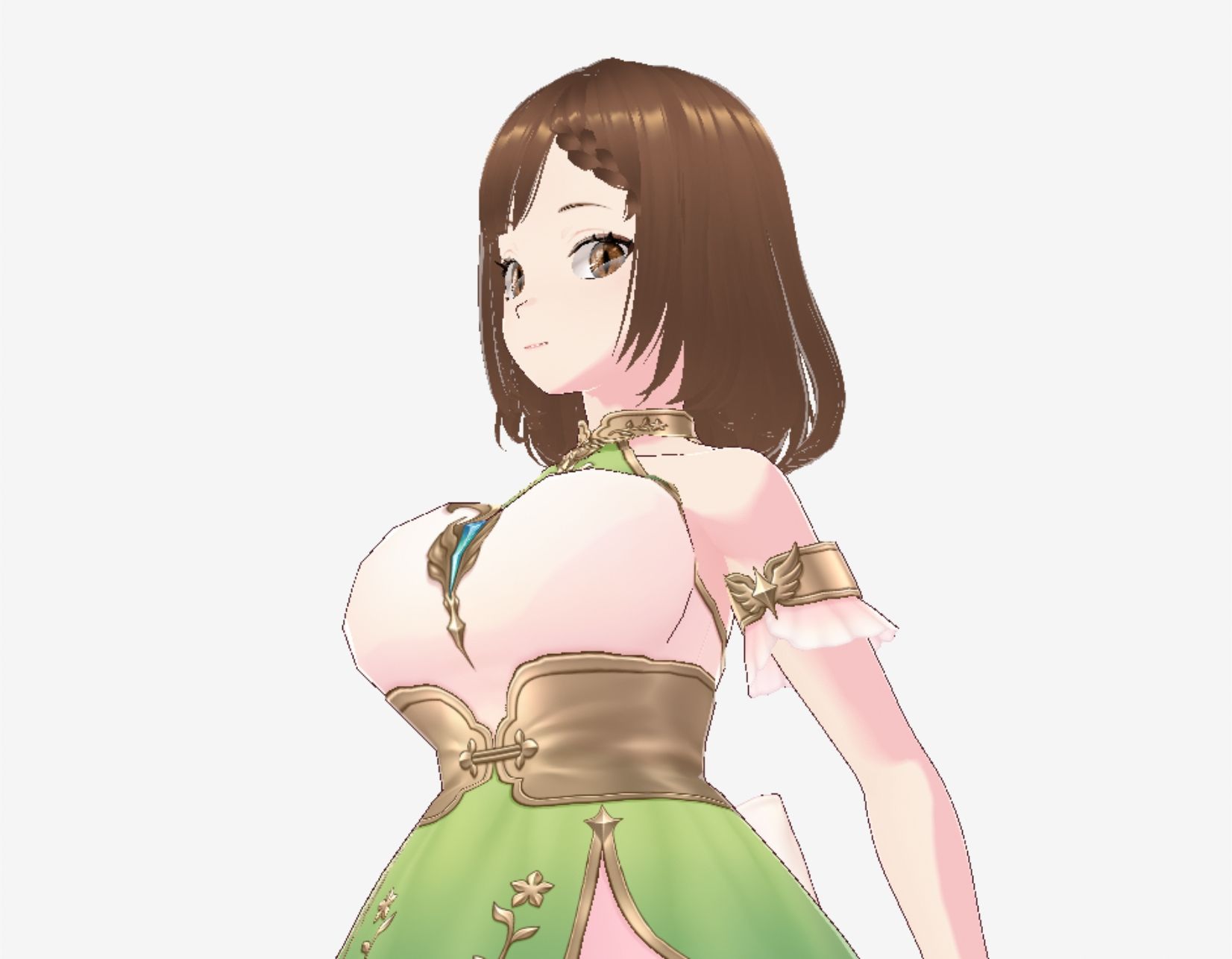 少しファンタジーっぽい衣装の巨乳のお姉さん（セリフなし  3DCGモデル  イラスト集） サンプル3ページ目
