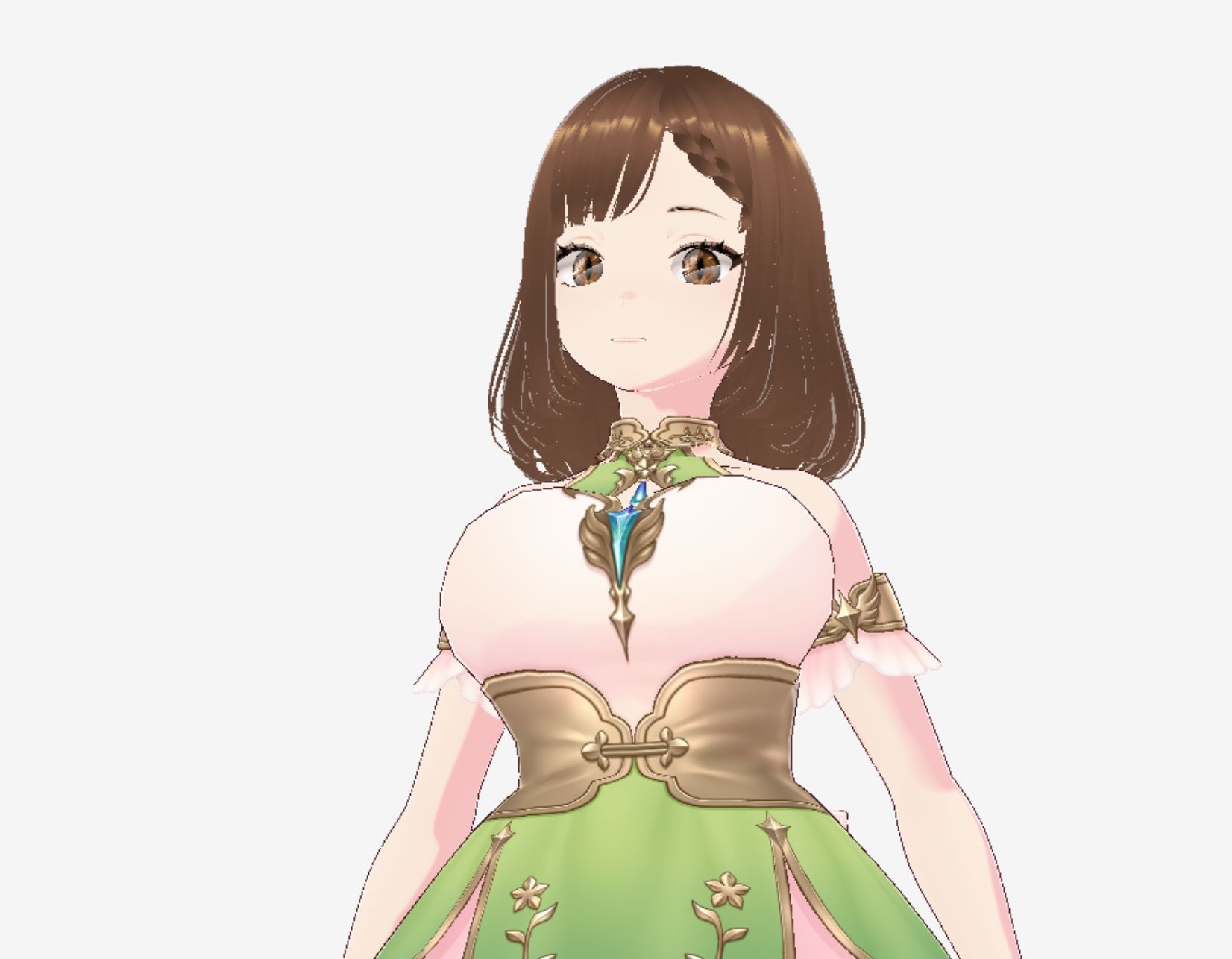 少しファンタジーっぽい衣装の巨乳のお姉さん（セリフなし  3DCGモデル  イラスト集） サンプル4ページ目