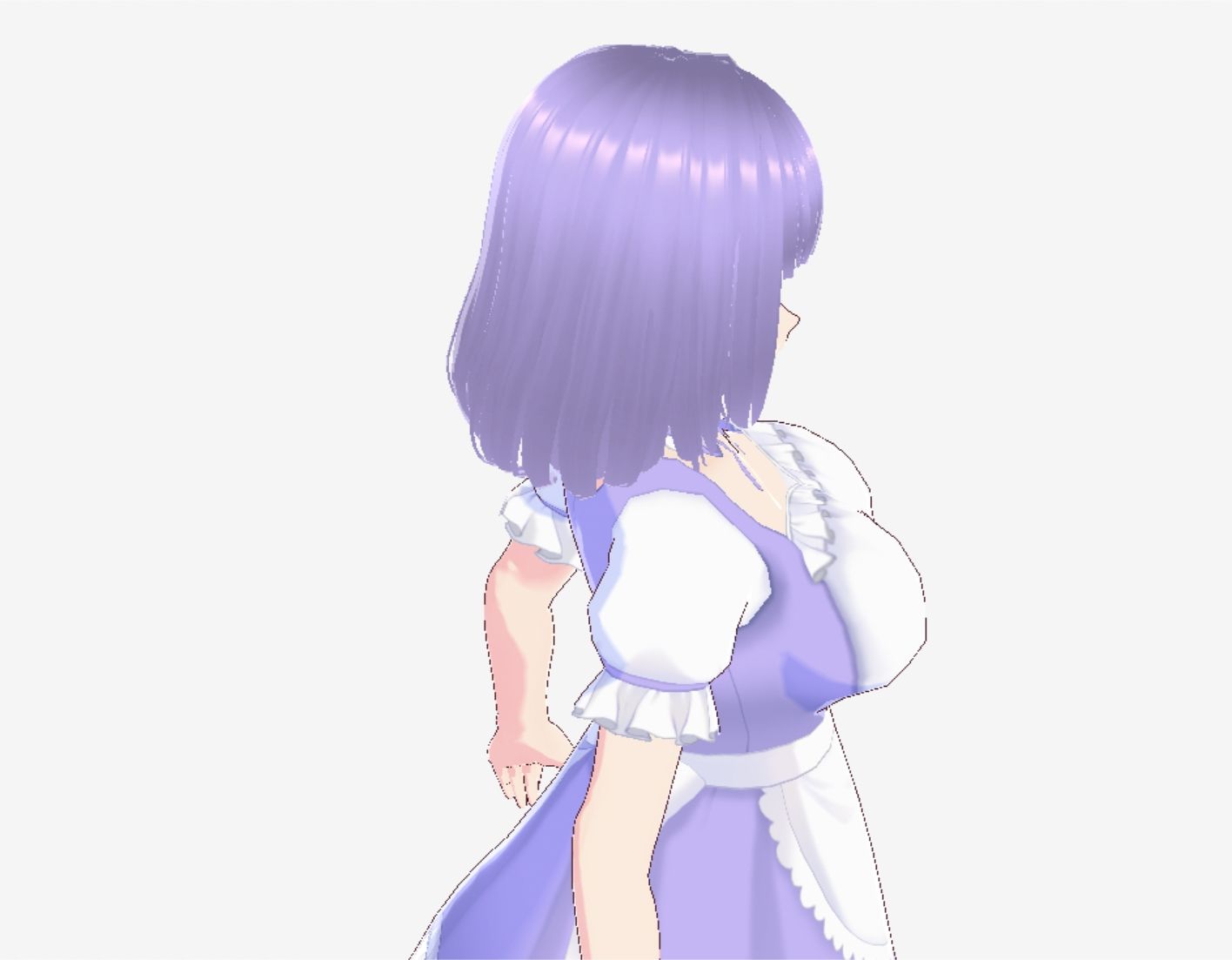 パープルヘアのメイド服のお姉さん（セリフなし  3DCGモデル  イラスト集） サンプル1ページ目