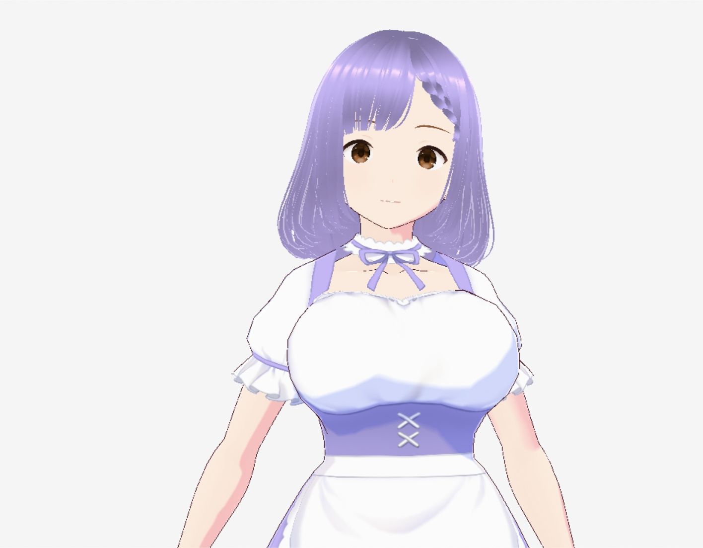 パープルヘアのメイド服のお姉さん（セリフなし  3DCGモデル  イラスト集） サンプル2ページ目