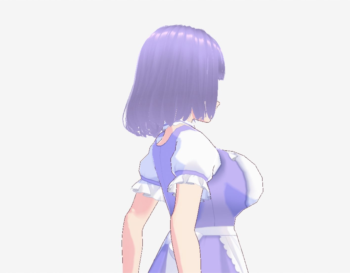 パープルヘアのメイド服のお姉さん（セリフなし  3DCGモデル  イラスト集） サンプル3ページ目