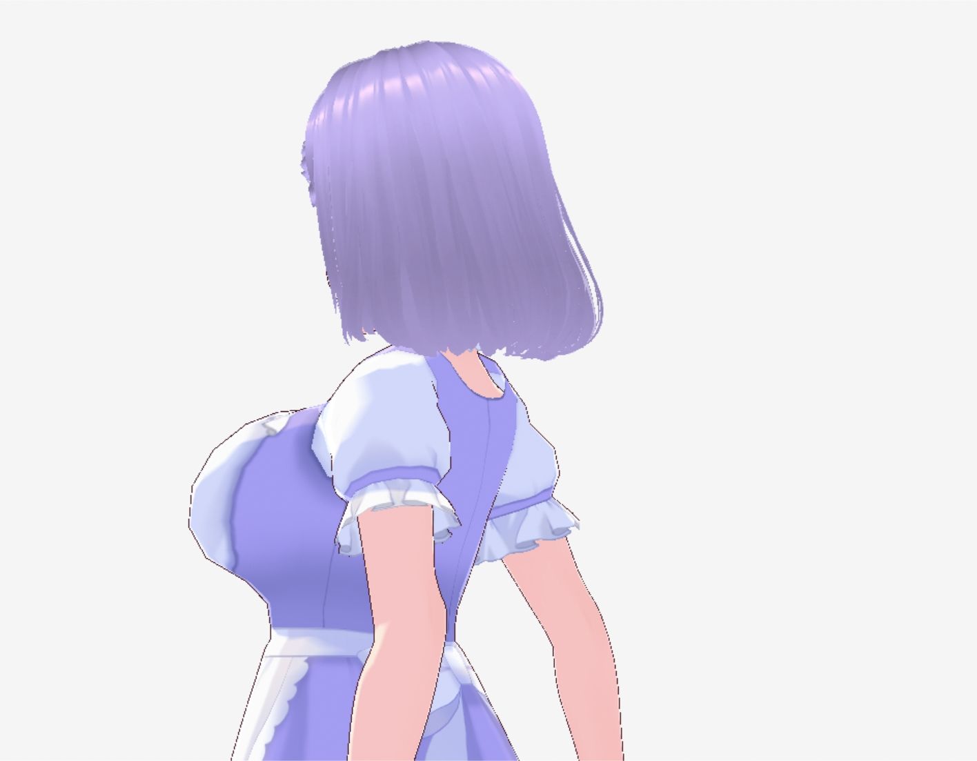 パープルヘアのメイド服のお姉さん（セリフなし  3DCGモデル  イラスト集） サンプル4ページ目