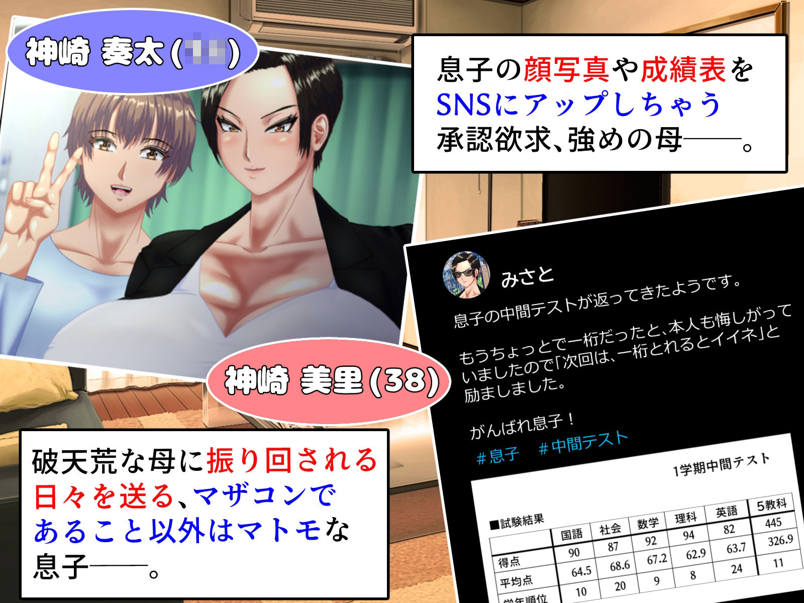 炎上したツイフェミ母がマザコン息子にわからせられ、性処理係を経て恋人になる話。 サンプル1ページ目