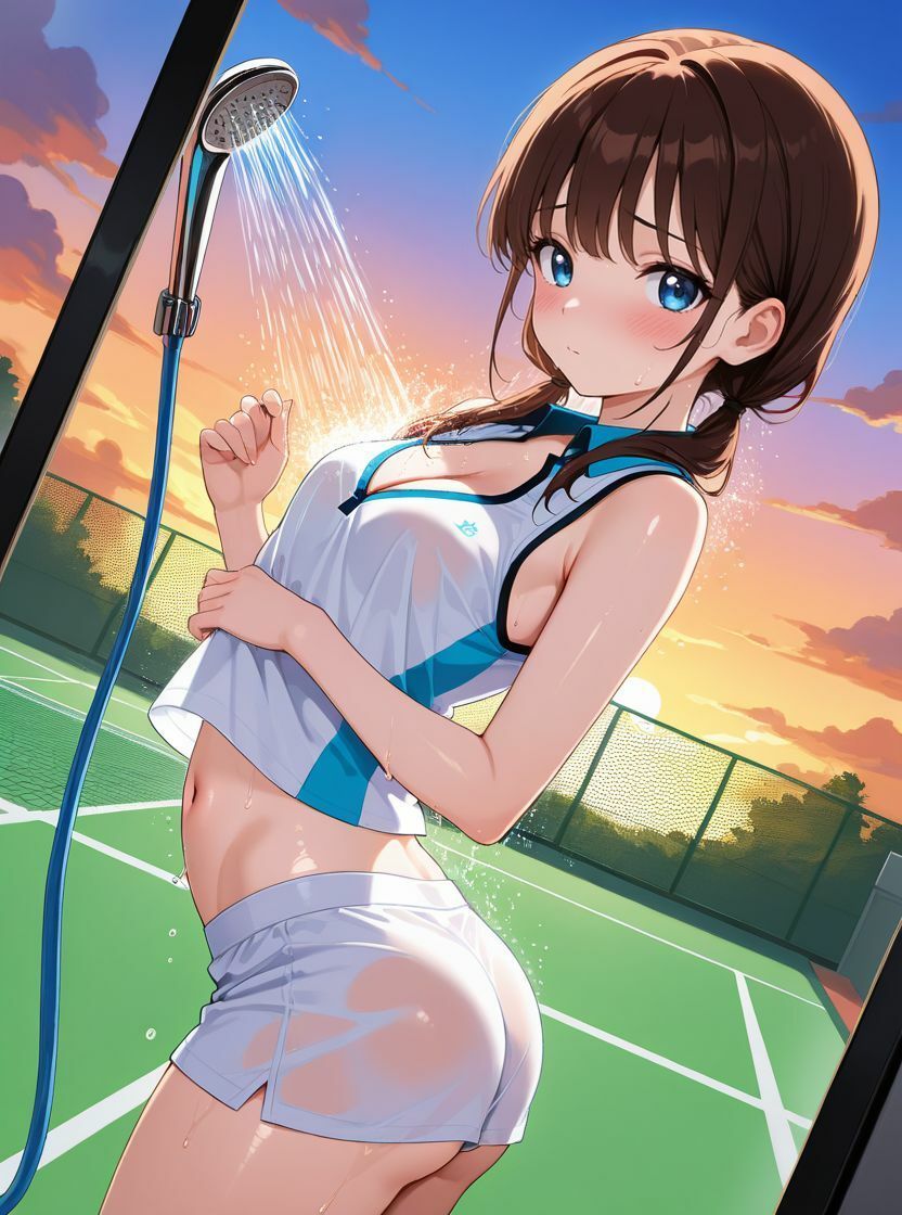 試合後、火照りが残ったテニス女子 〜汗だくで、ムチムチが隠せなくなるまで〜 サンプル2ページ目