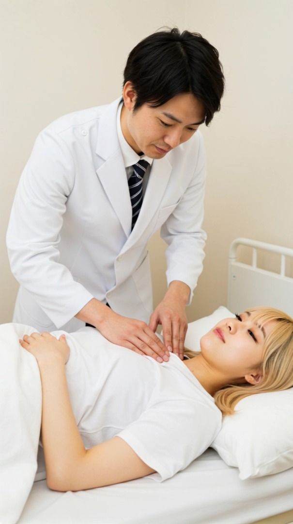 診察中  動画  病院で、お医者さんからのえっちな診察 サンプル2ページ目