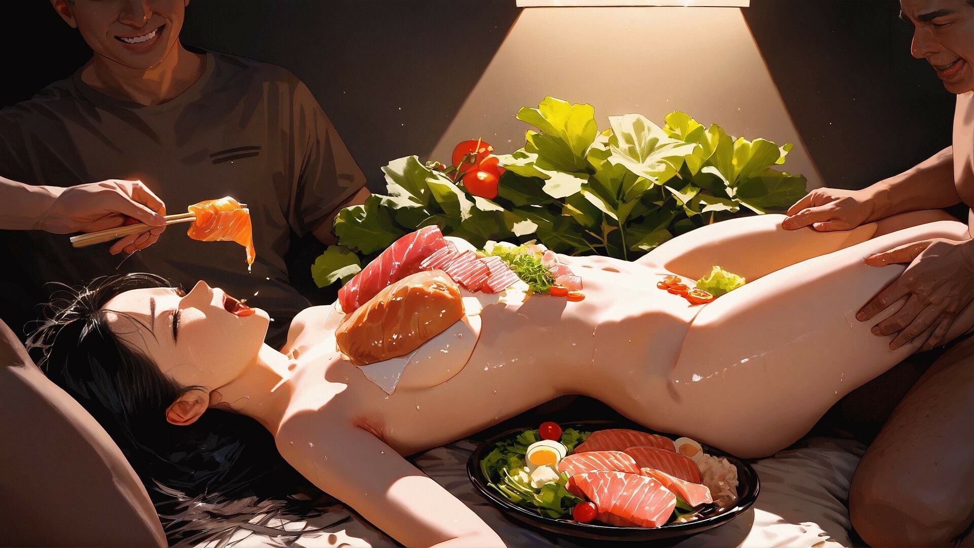 堕楽の饗宴 ― 酒池肉林の女体盛り、背徳の供物 サンプル7ページ目