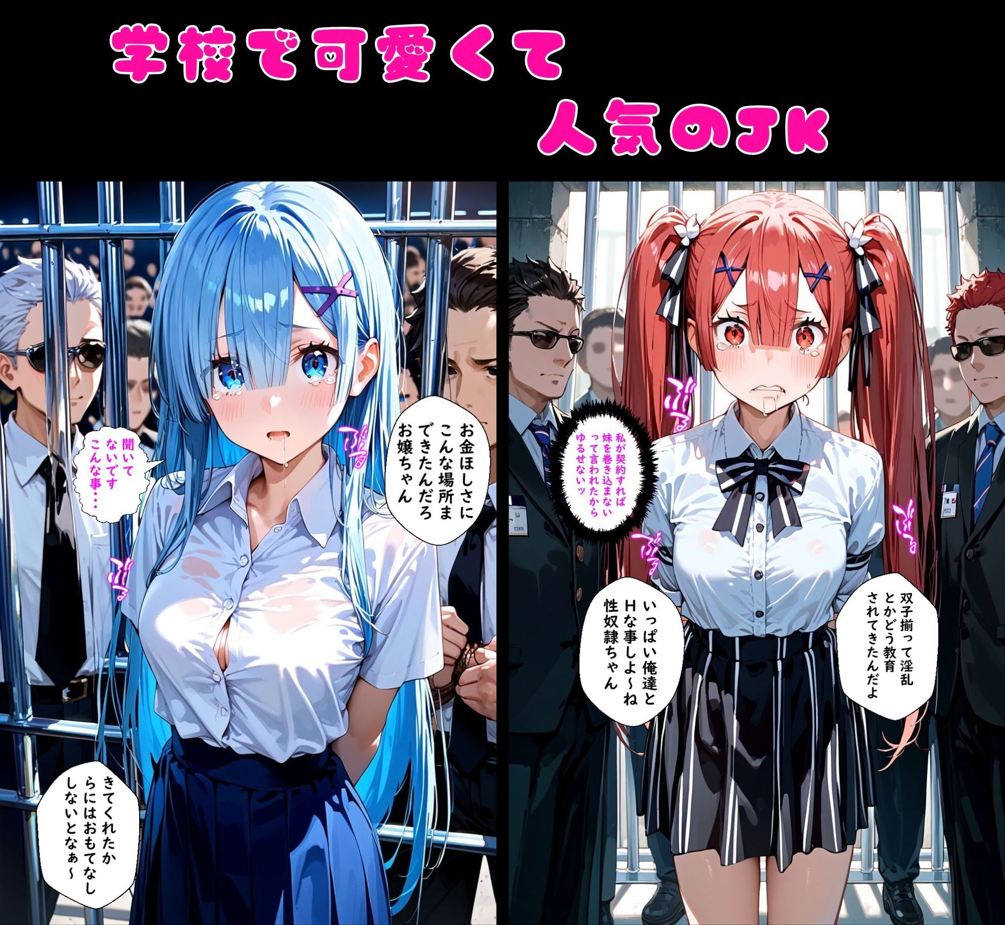 2人の狙われたJK 性奴●化計画【監禁編】（澪・紅羽） サンプル2ページ目