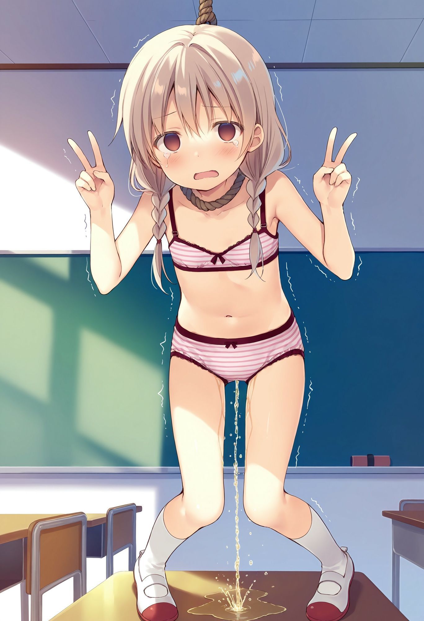 委員長を首吊りでお漏らしさせる サンプル5ページ目