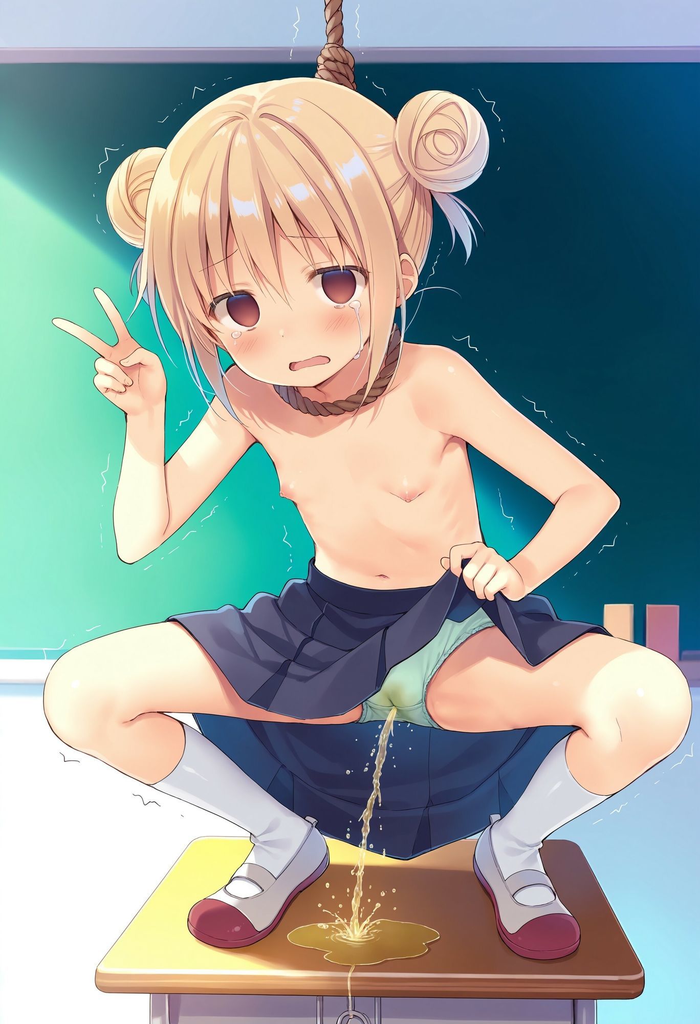 委員長を首吊りでお漏らしさせる サンプル8ページ目