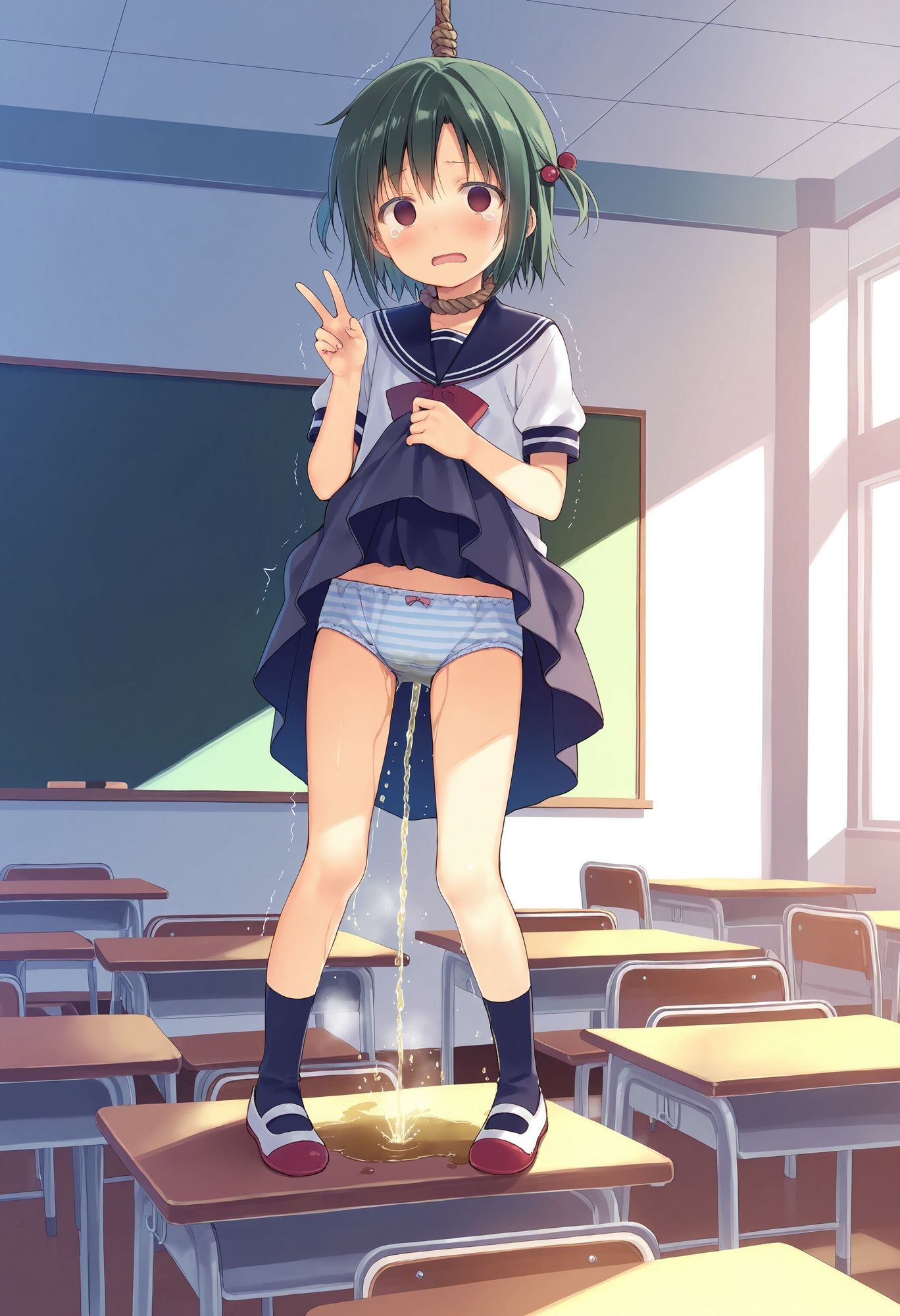 委員長を首吊りでお漏らしさせる サンプル10ページ目