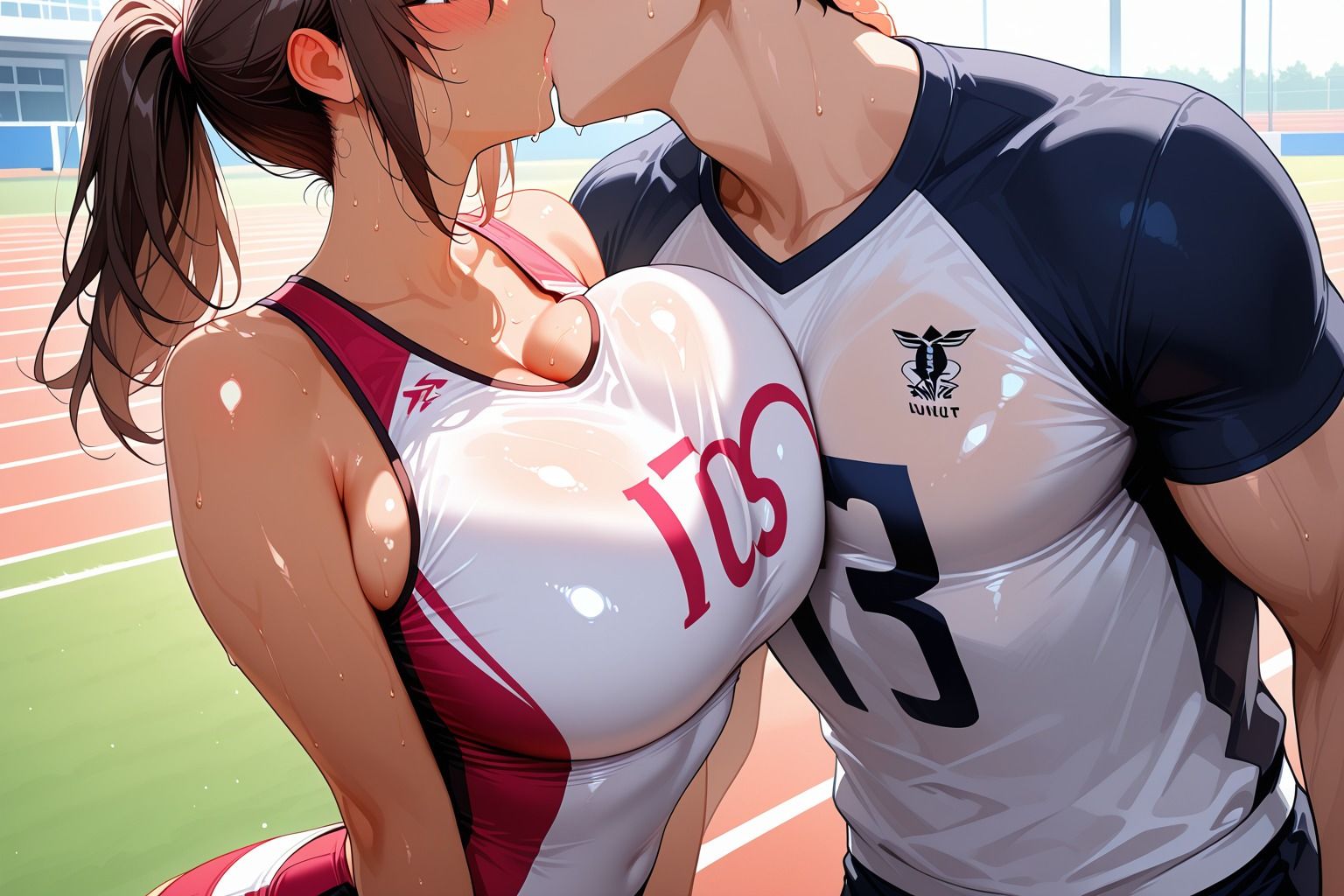 爆乳学園陸上部は合宿中の肉便器 -褐色編- サンプル2ページ目