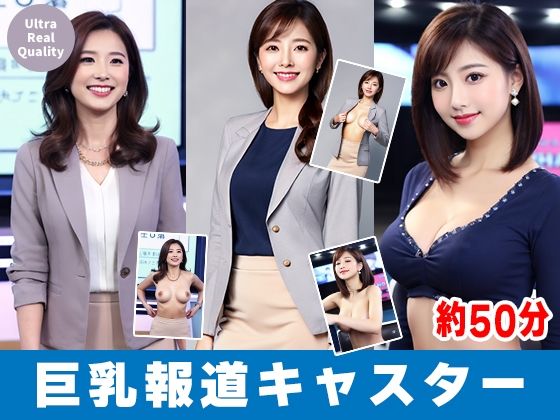 【約50分】『巨乳女性キャスターの乳揉み2』ニュース番組の裏と揺れる胸。-AIで描く究極の美女達-