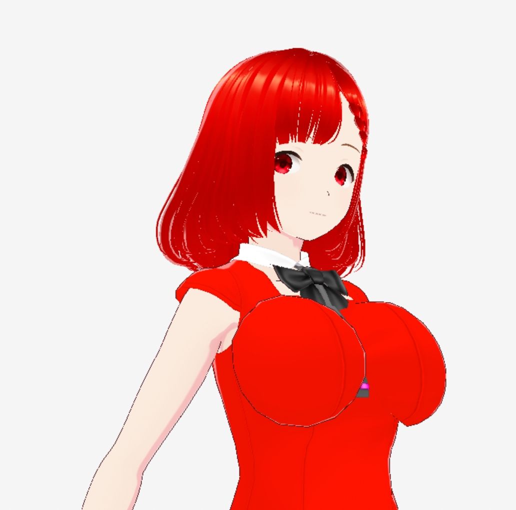赤い美女（セリフなし  3DCGモデル  イラスト集） サンプル5ページ目