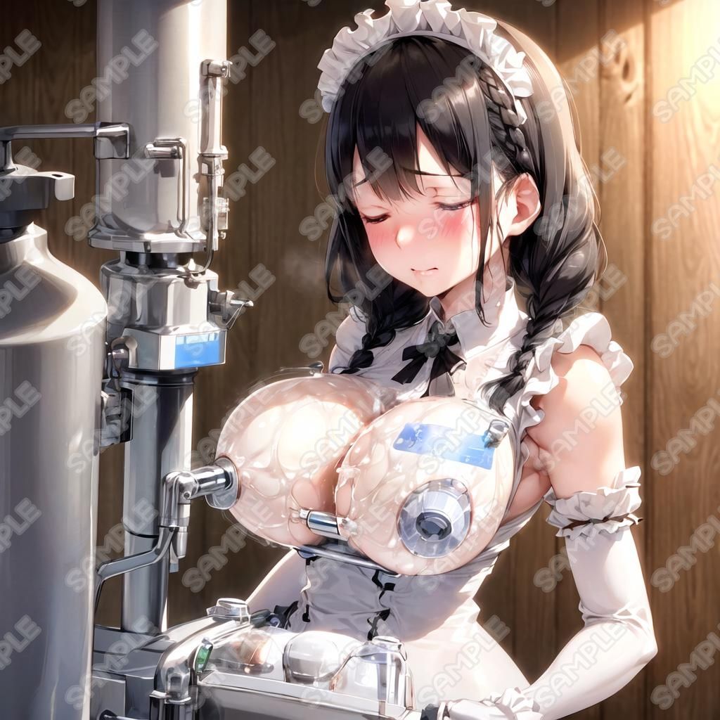おっぱいフェチ  乳搾り工場メイド編（黒・金・銀） サンプル3ページ目