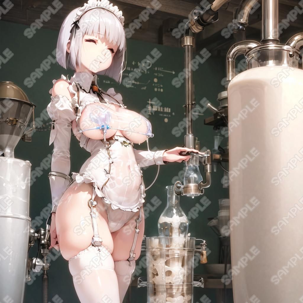 おっぱいフェチ  乳搾り工場メイド編（黒・金・銀） サンプル9ページ目