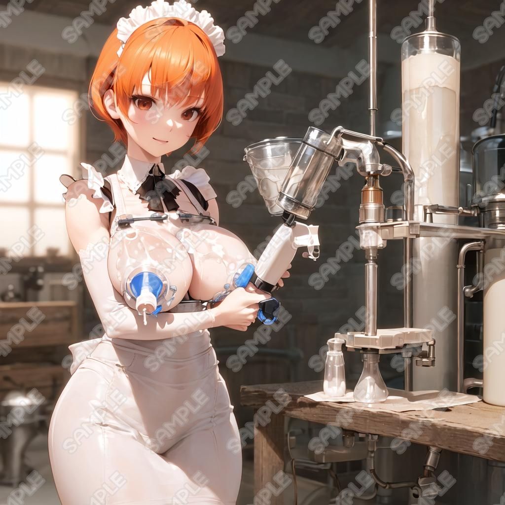おっぱいフェチ  乳搾り工場メイド編（橙・赤・ピンク） サンプル3ページ目
