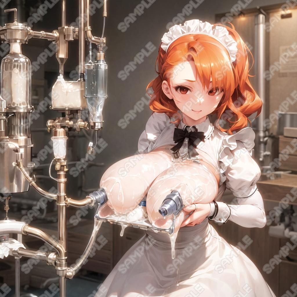 おっぱいフェチ  乳搾り工場メイド編（橙・赤・ピンク） サンプル5ページ目