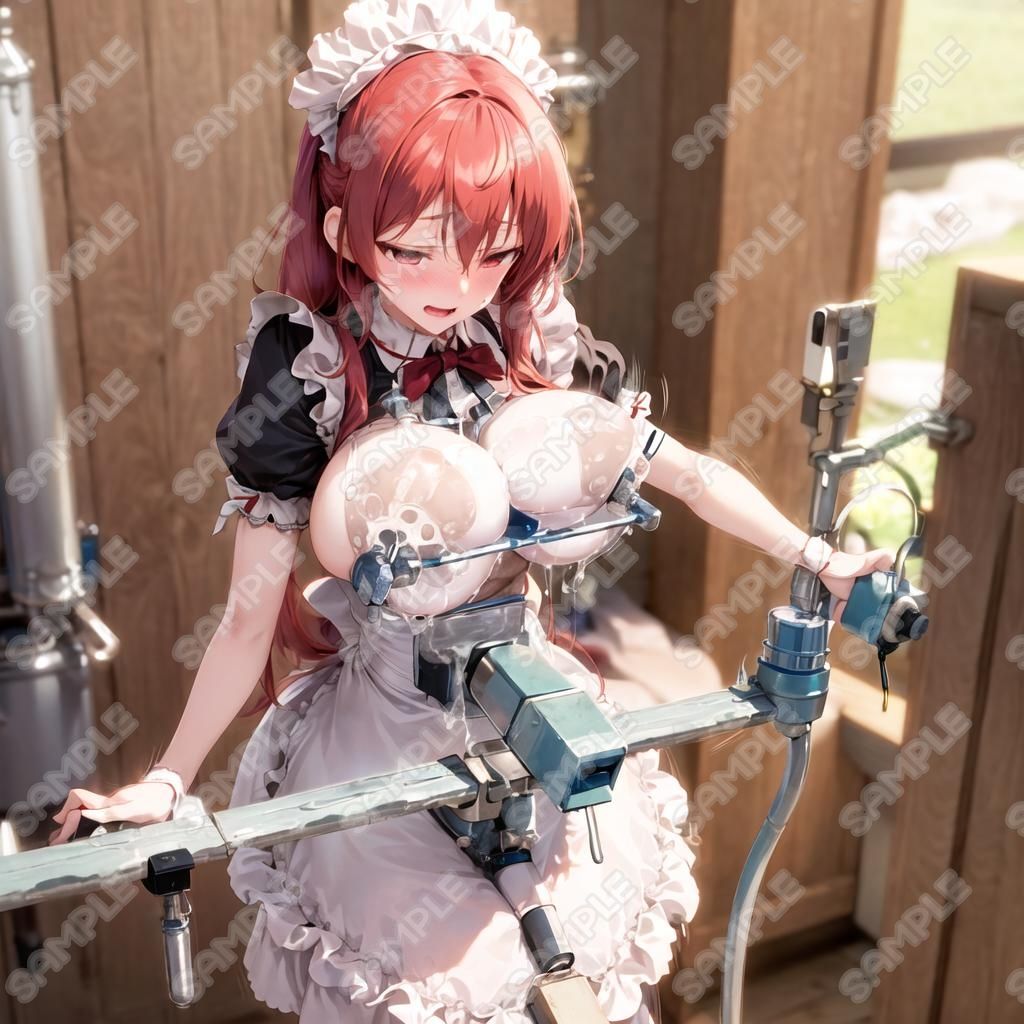 おっぱいフェチ  乳搾り工場メイド編（橙・赤・ピンク） サンプル7ページ目