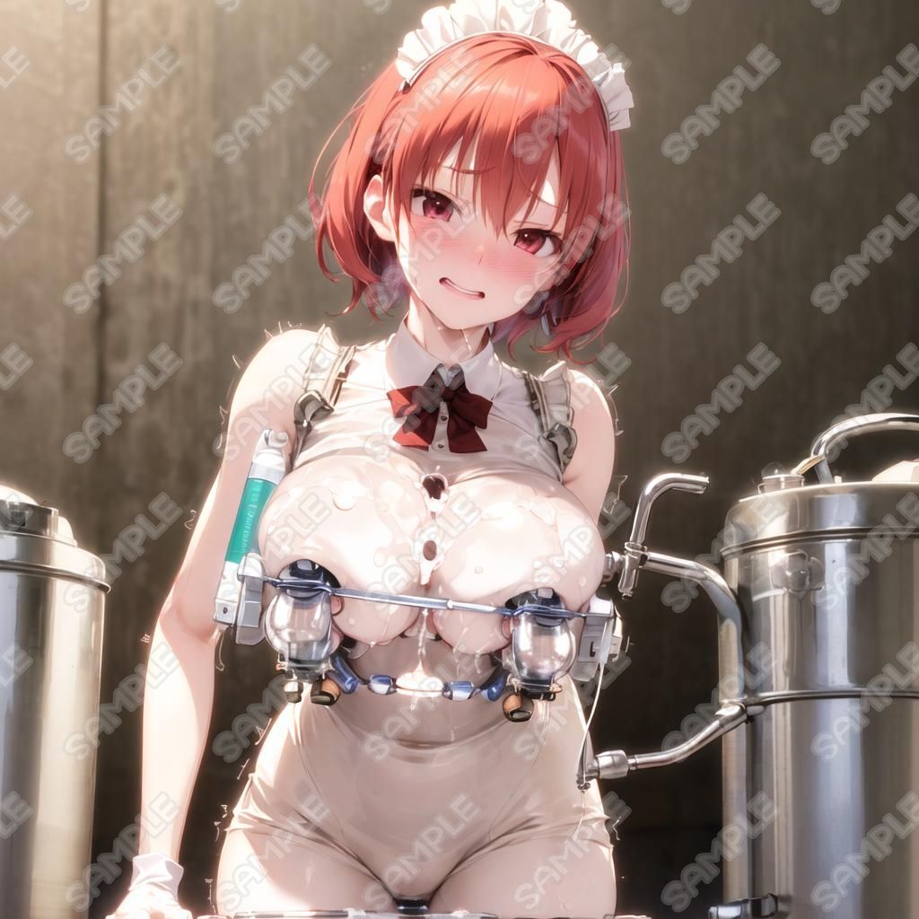 おっぱいフェチ  乳搾り工場メイド編（橙・赤・ピンク） サンプル8ページ目