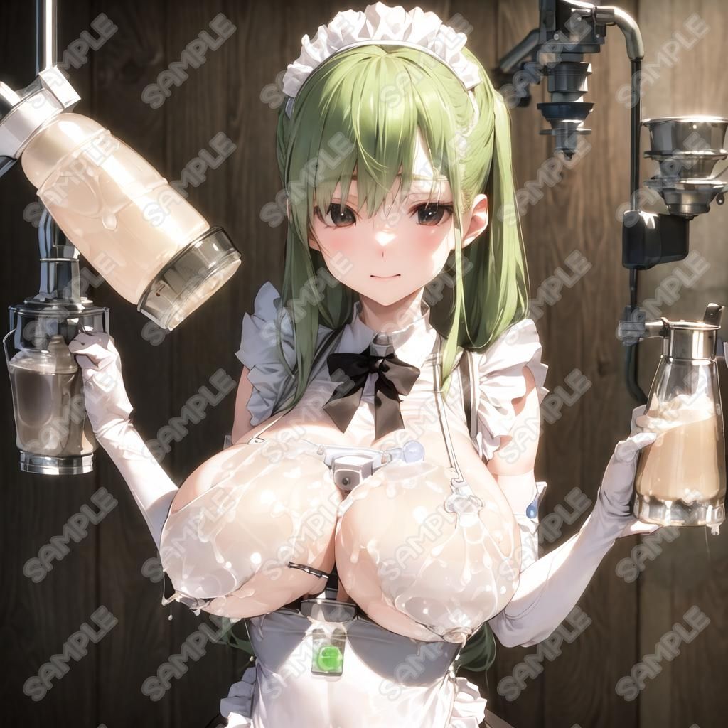 おっぱいフェチ  乳搾り工場メイド編（紫・青・緑・ほか） サンプル7ページ目