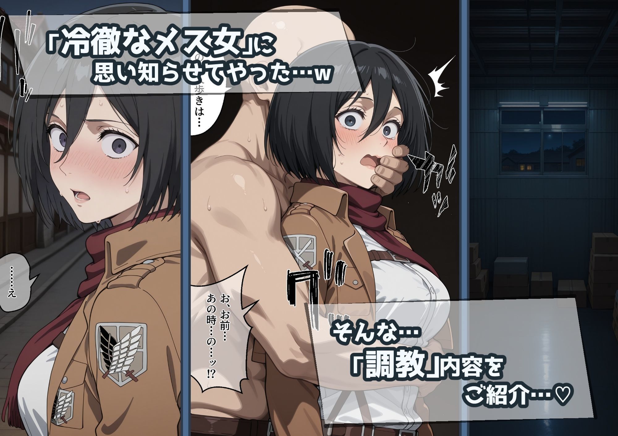 冴えないおじをザマァwしたら 拉致られてメス奴●にされました【進撃〇巨人 ミカサ・アッカーマン編】 サンプル3ページ目