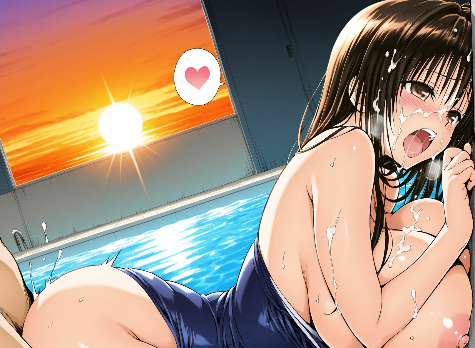 【アクシデンTo LOVE】【学生服、裸、スク水】黒髪ロング爆乳風紀委員（実はハレンチ）女学生小足川ちゃんとラブラブエッチ サンプル4ページ目