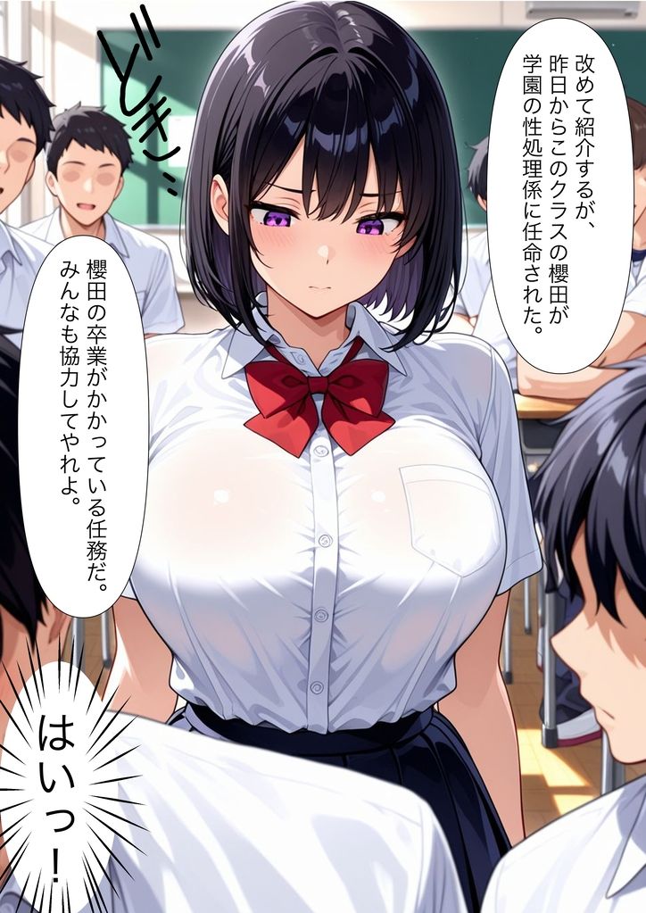 性処理係に強●任命された女子校生〜毎日ザーメンまみれの学園奉仕〜 サンプル6ページ目